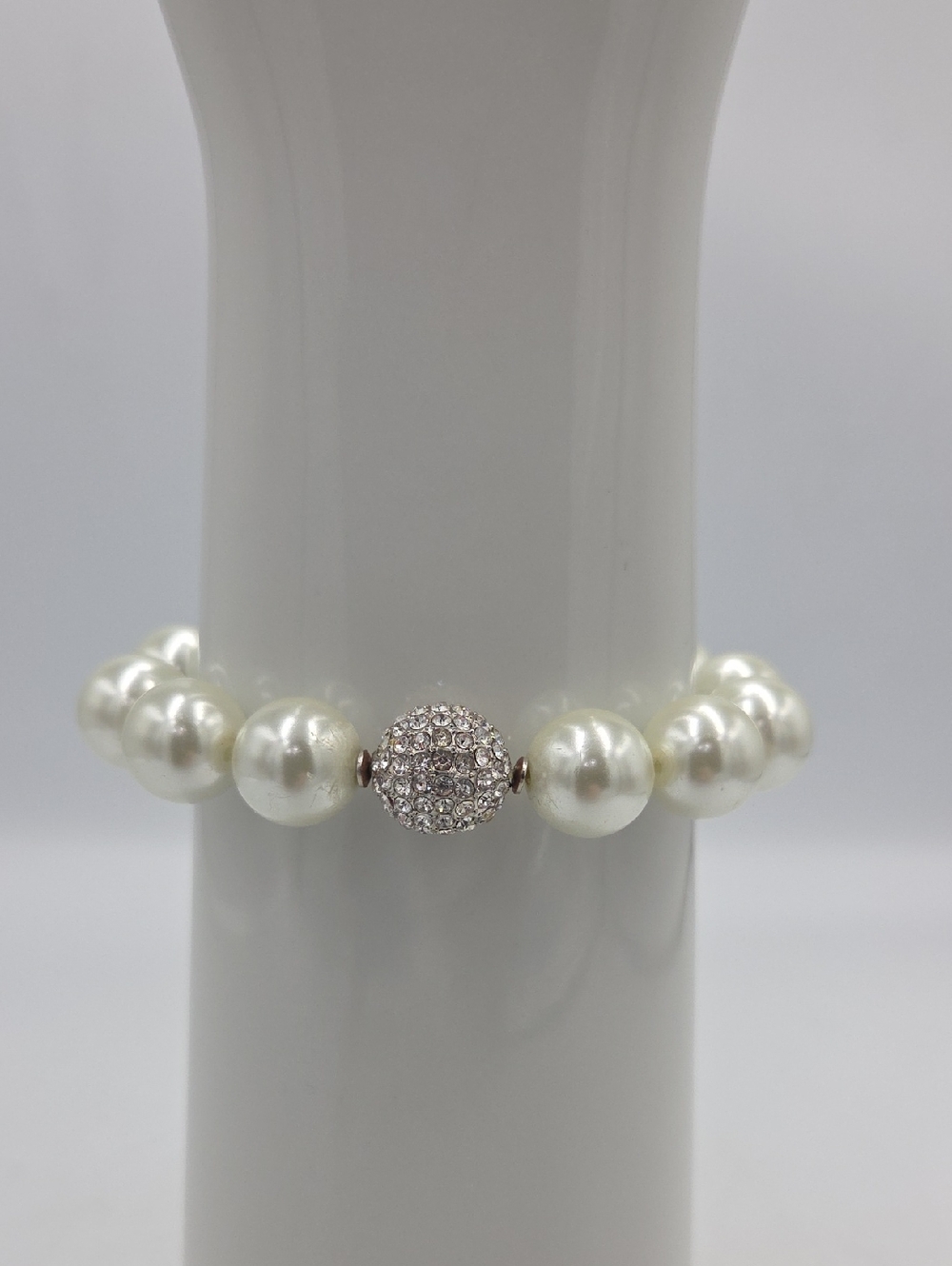 Chico's Pearl Bracelet with Crystal Pave Accent